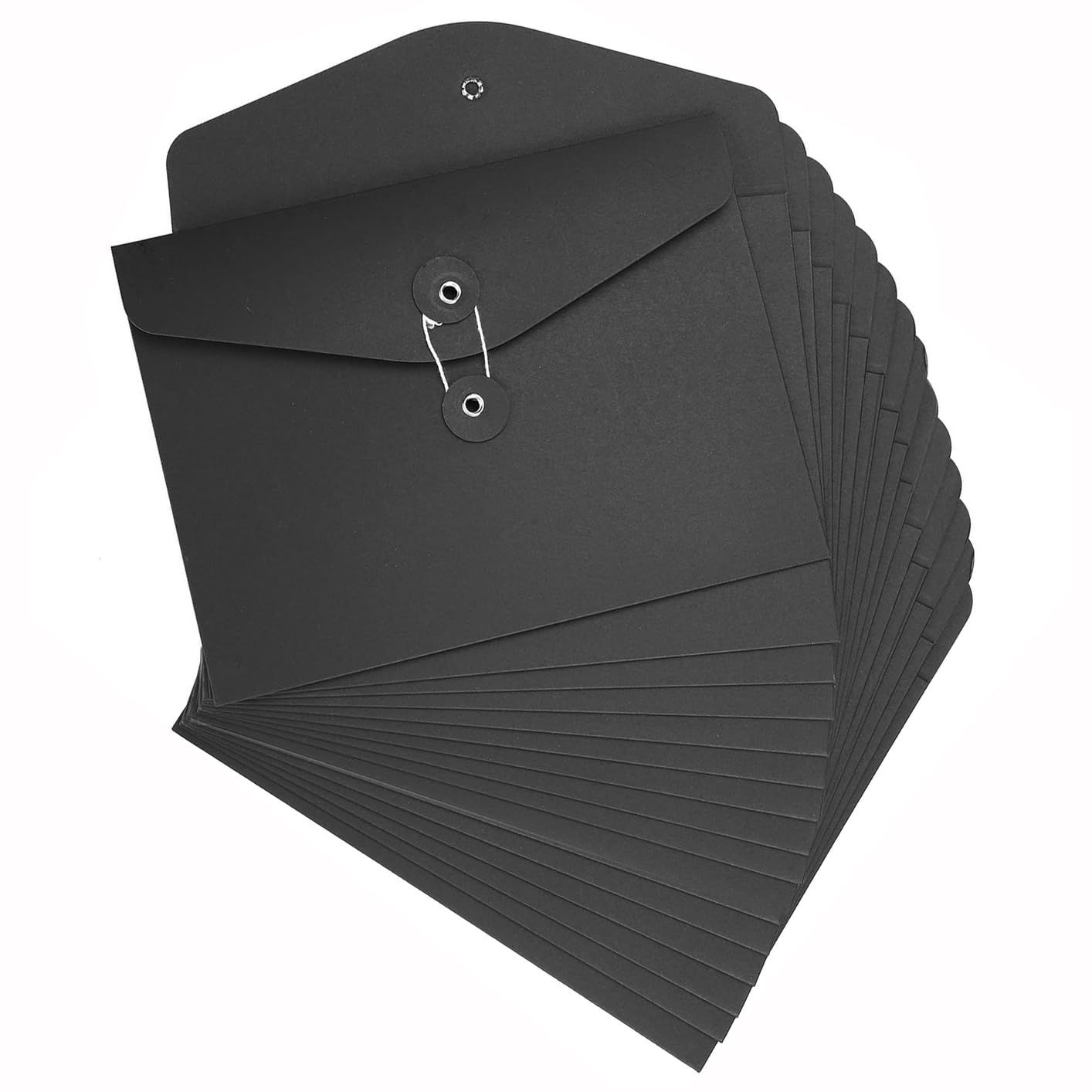 16 Piezas Carpetas de archivos de sobres de papel Kraft A4 Carpeta de Archivos de Kraft para Archivar Archivos, Carta, Organizador de Documentos para Oficina Colegio, Sin Expansión 310*235mm (Negro)