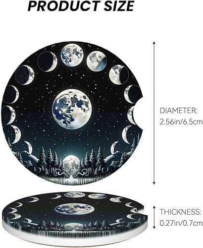Miniatura 2 de ABLESKY Posavasos de automóvil para portavasos de automóvil, paquete de 2 posavasos absorbentes antideslizantes para automóvil, 2.56 pulgadas, de