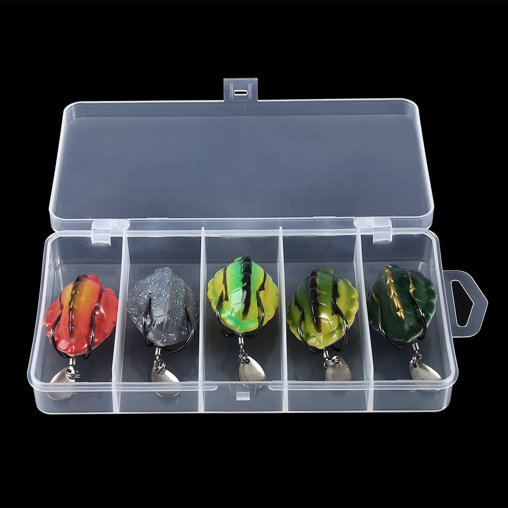 Turtle Fishing Baits, 5Pcs Artificial Soft Silicone Spoon Lures with Sequins Hook Accessory, Includes Tackle Box : Sports & Outdoors