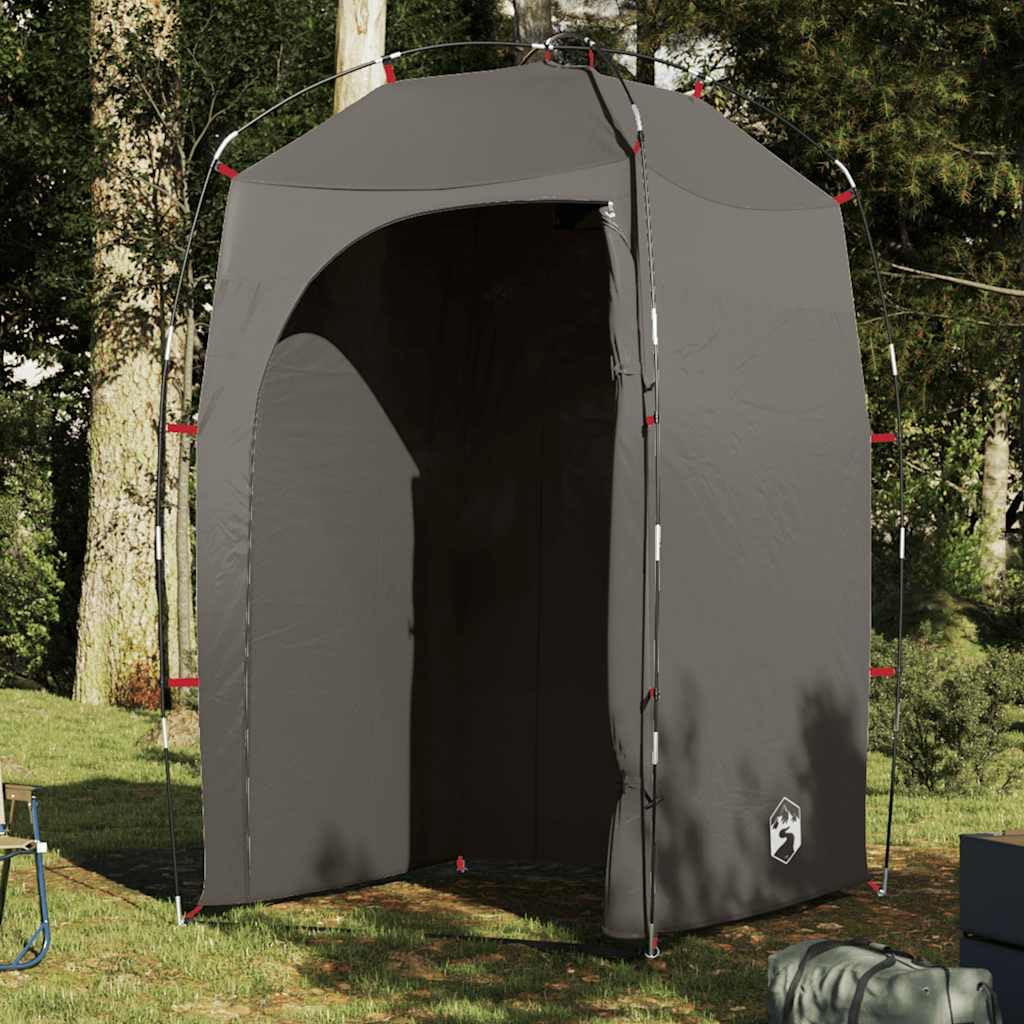 Tente de Douche de Camping Cabine de Change Portative et Vestiaire Mobile pour Extérieur Tente de Toilette en Polyester Marron 140 x 140 x 213 cm avec Sac de Transport