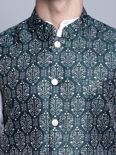 Image of Maple Clothing Men's Nehru Jacket Indian Traditional Vest Brocade Waistcoat Bandhgala Festive Wedding Outfit