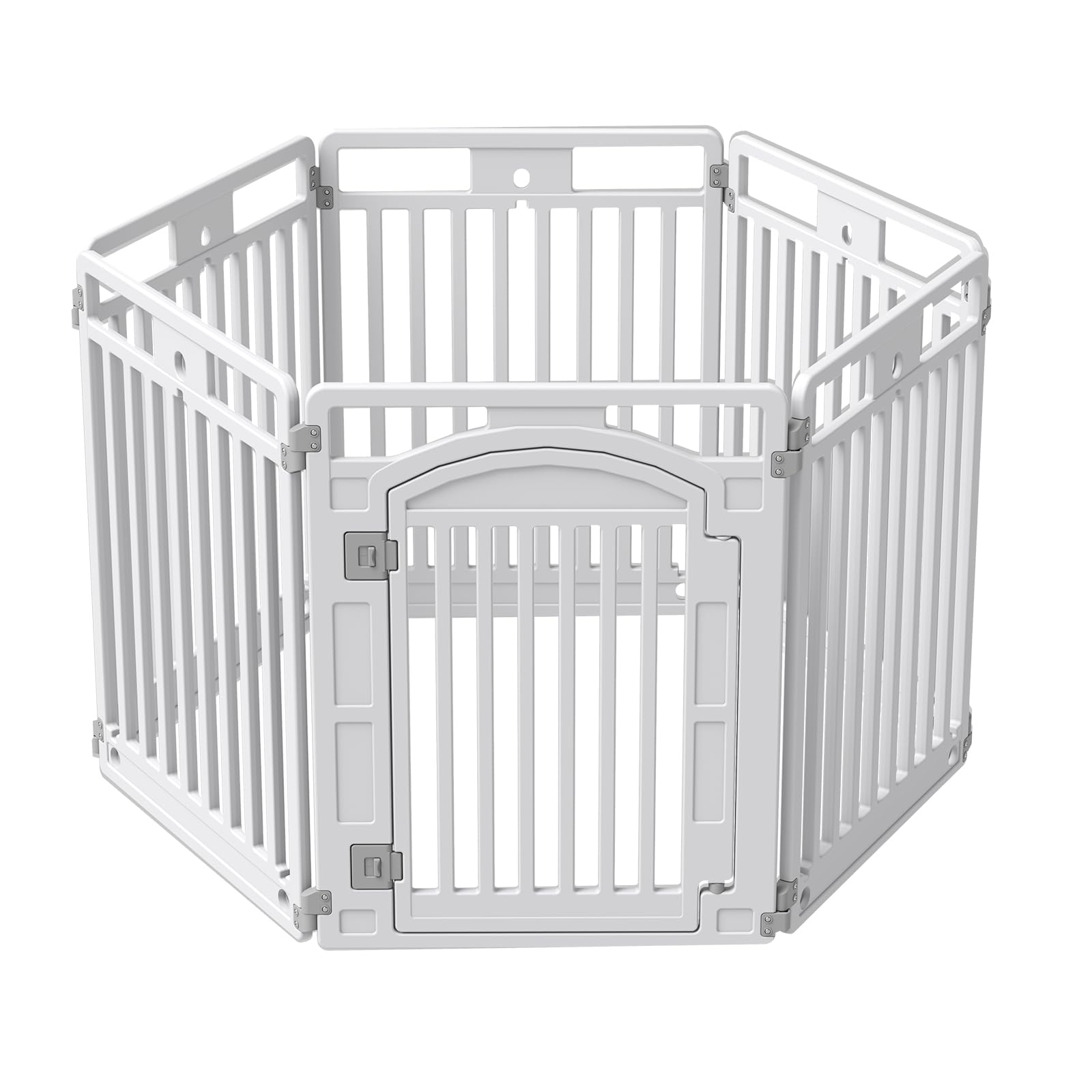 Gupamiga Recinto per Cani Cuccioli da Interno o Esterno, Box per Cani, Gabbia per Cuccioli con Cancelletto, Solido Smooth, Installazione semplice, Bianco (130x65x80cm)