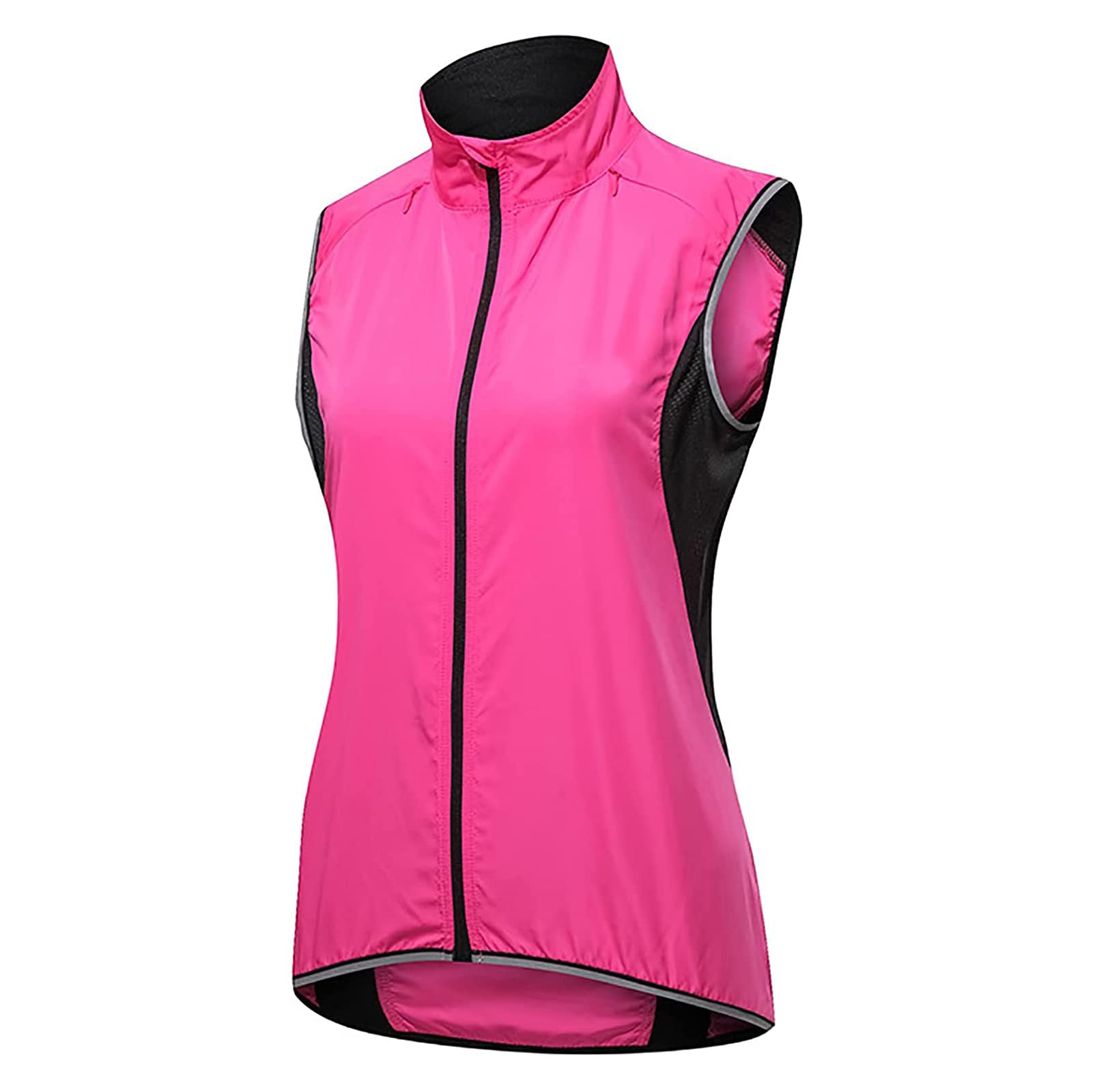 Gilet De Cyclisme Veste sans Manches Vélo Coupe Vent Femmes Imperméable Manteau Réfléchissant