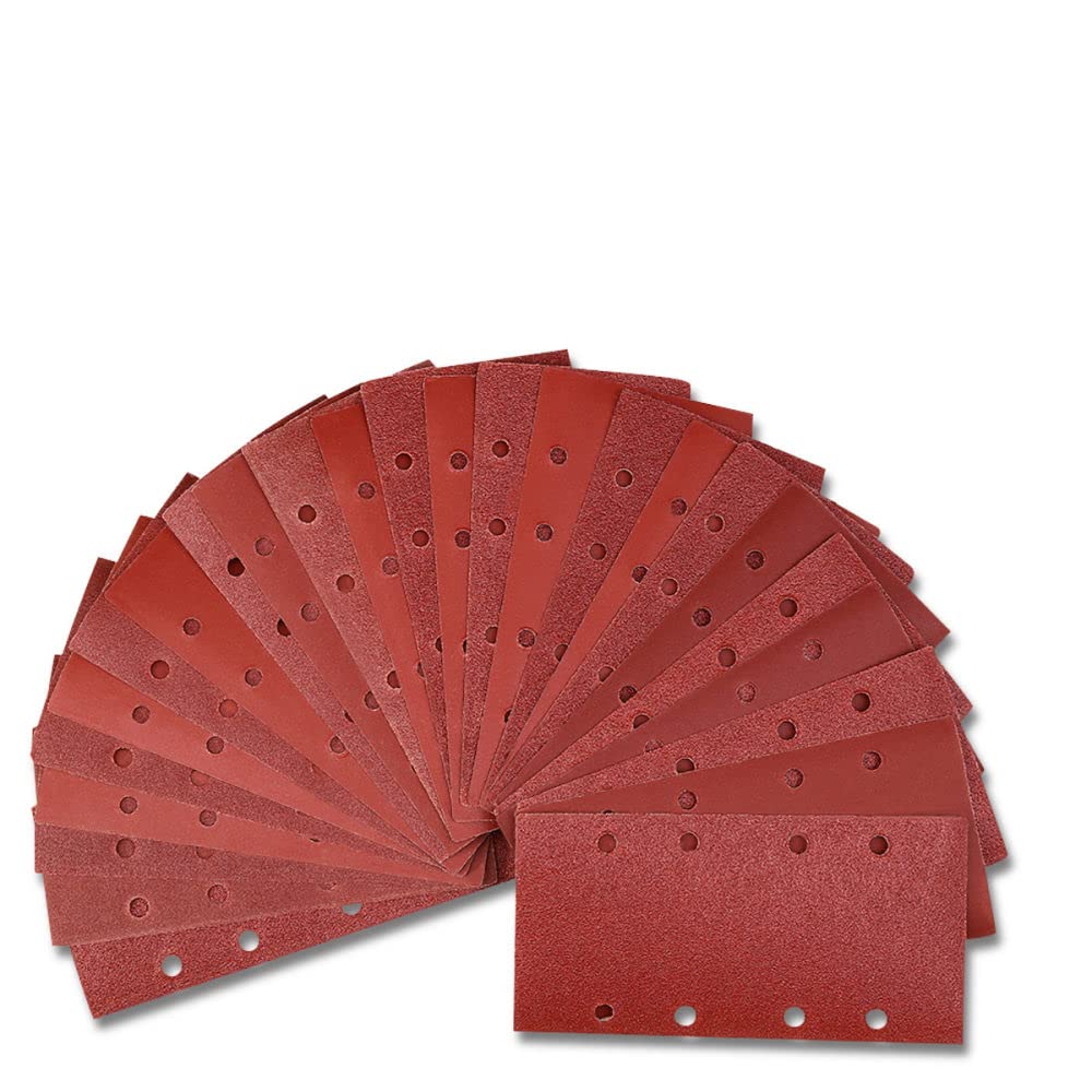 Fogli abrasivi 93 x 185 mm Carta vetrata abrasiva ad acqua/asciutta Tamponi per levigatrice a strappo Grane assortite Adatta per levigatrice rettangolare, Set D