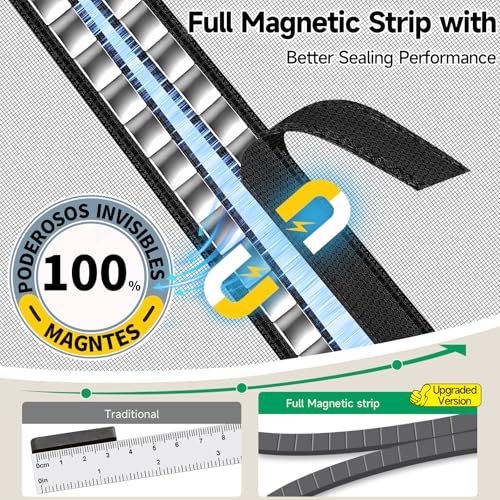 Image of HOFUDON Upgraded Magnetic Screen Door Mesh, Full Strip Magnets, Heavy Duty Fiberglass Mesh, Door Screen Magnetic Closure for Single Door Size 32 x 80 Inch, Screen Door Size 35 x 82 Inch Black