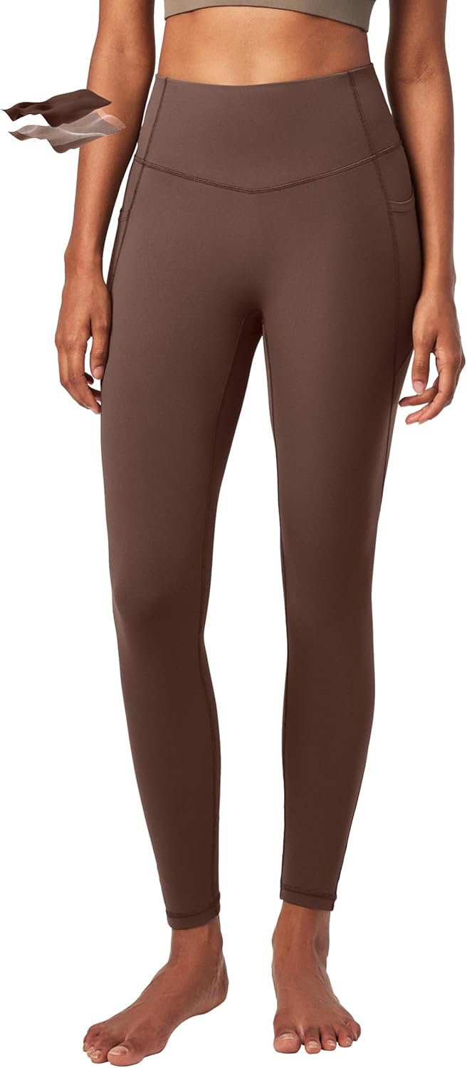 Heathyoga Compression Leggings for Women Tummy Control No Front Seam Leggings with Pockets for Women Workout Yoga Pants