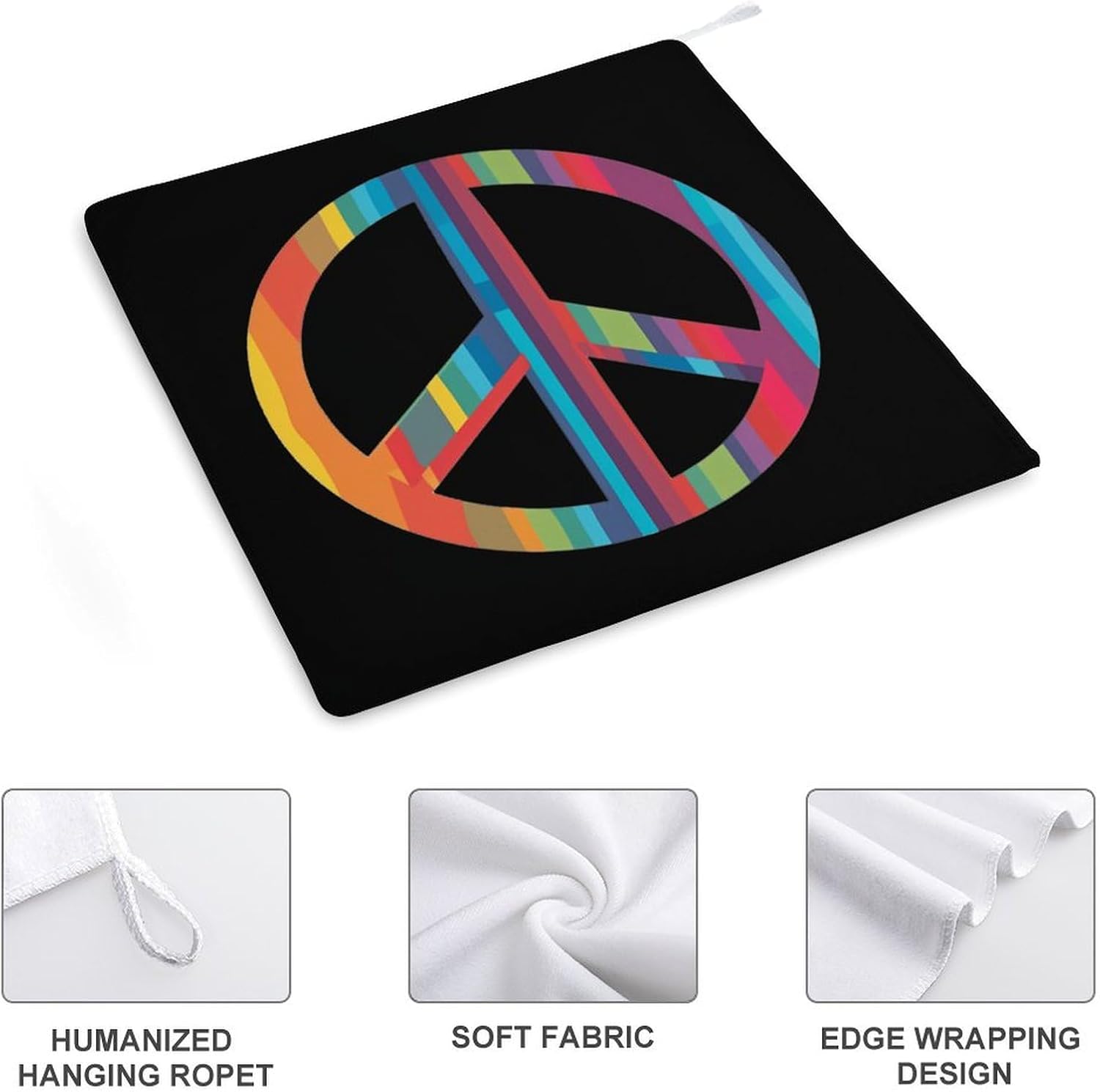 Peace Logo Hand Towels for Bathroom Kitchen Towels Small Towel Handkerchiefs with Hanging Loop 4PCS