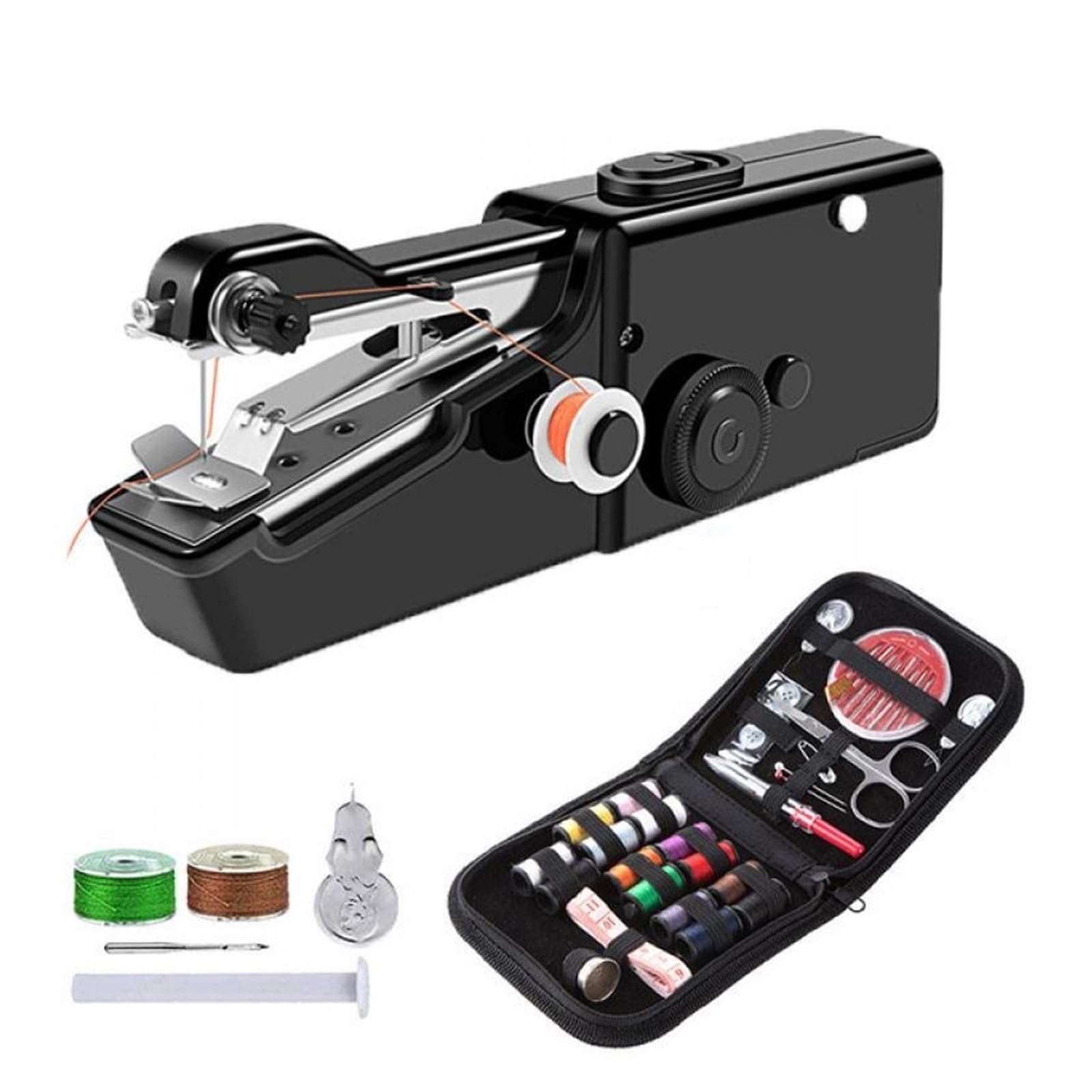 Macchina Da Cucire Manuale Portatile Fai Te For Vestiti Strumenti For Mini Nera Set For Lavori Di Cucito For La Casa Kit(Set 2)