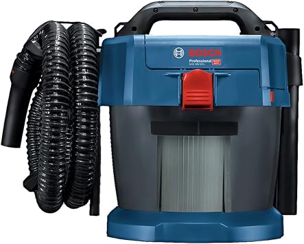 Bosch Professional 18V System GAS 18V-10 L Cordless Wet/Dry Dust Extractor (excl. rec. bat.+charger, incl.1.6m Hose, Elbow pipe, 3-pc. extra Pipe Set, 250mm Crevice Noz., fl. Noz.+Flat-Pleated Filter)