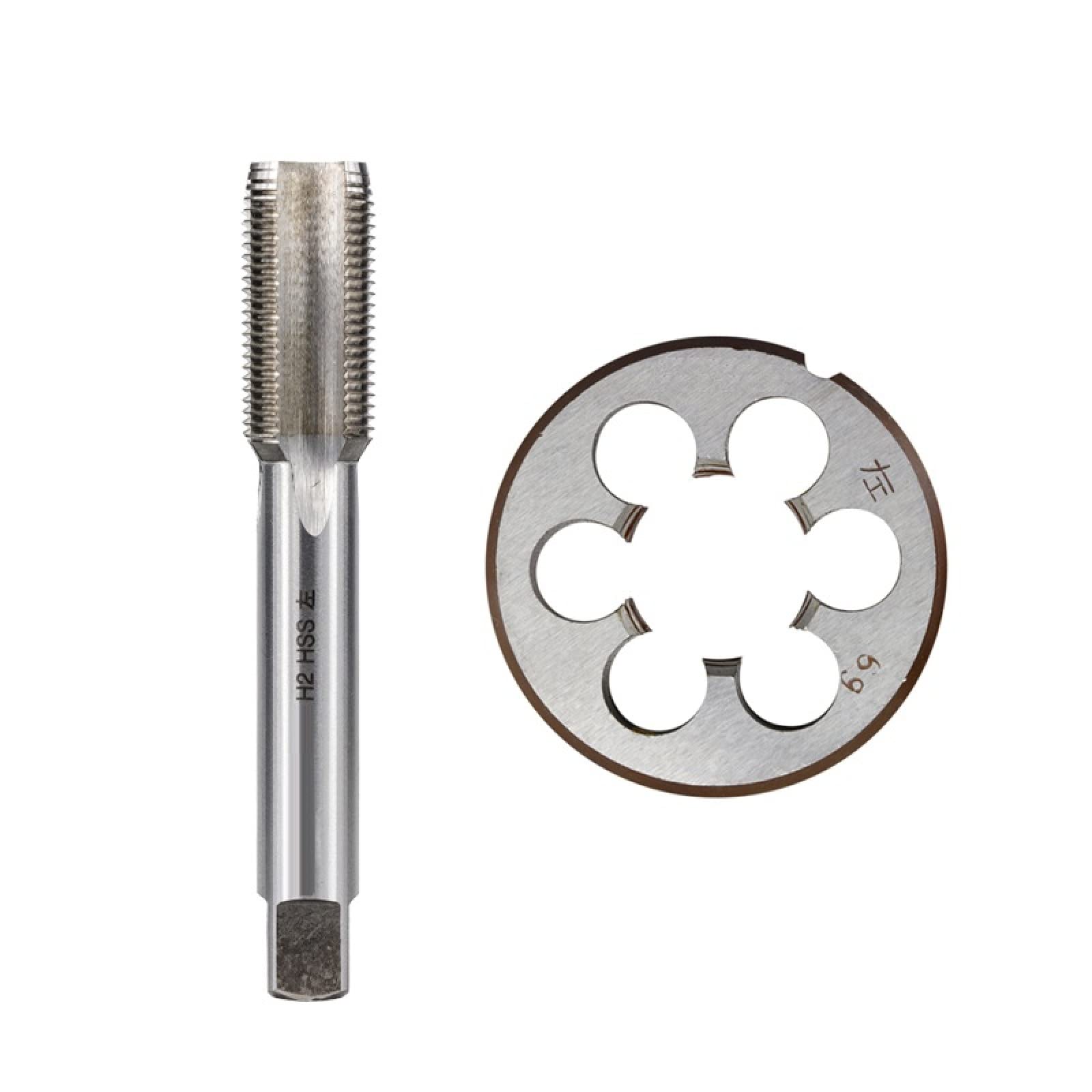 Juego de 2 machos y terrajas HSS para roscar y terrajar Metales, 2 Unidades M10 x 1,25