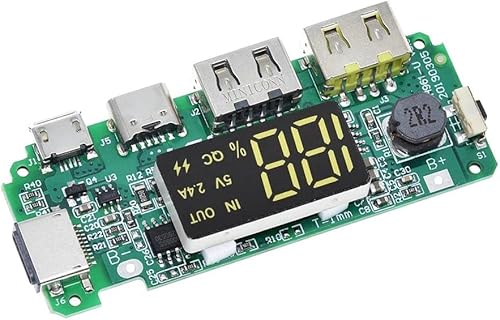 Miniatura 2 de Dual USB 5V 2.4A Micro/Tipo-C USB Banco de energía móvil 18650 Módulo de carga de batería de litio Cargador de placa de protección de circuito