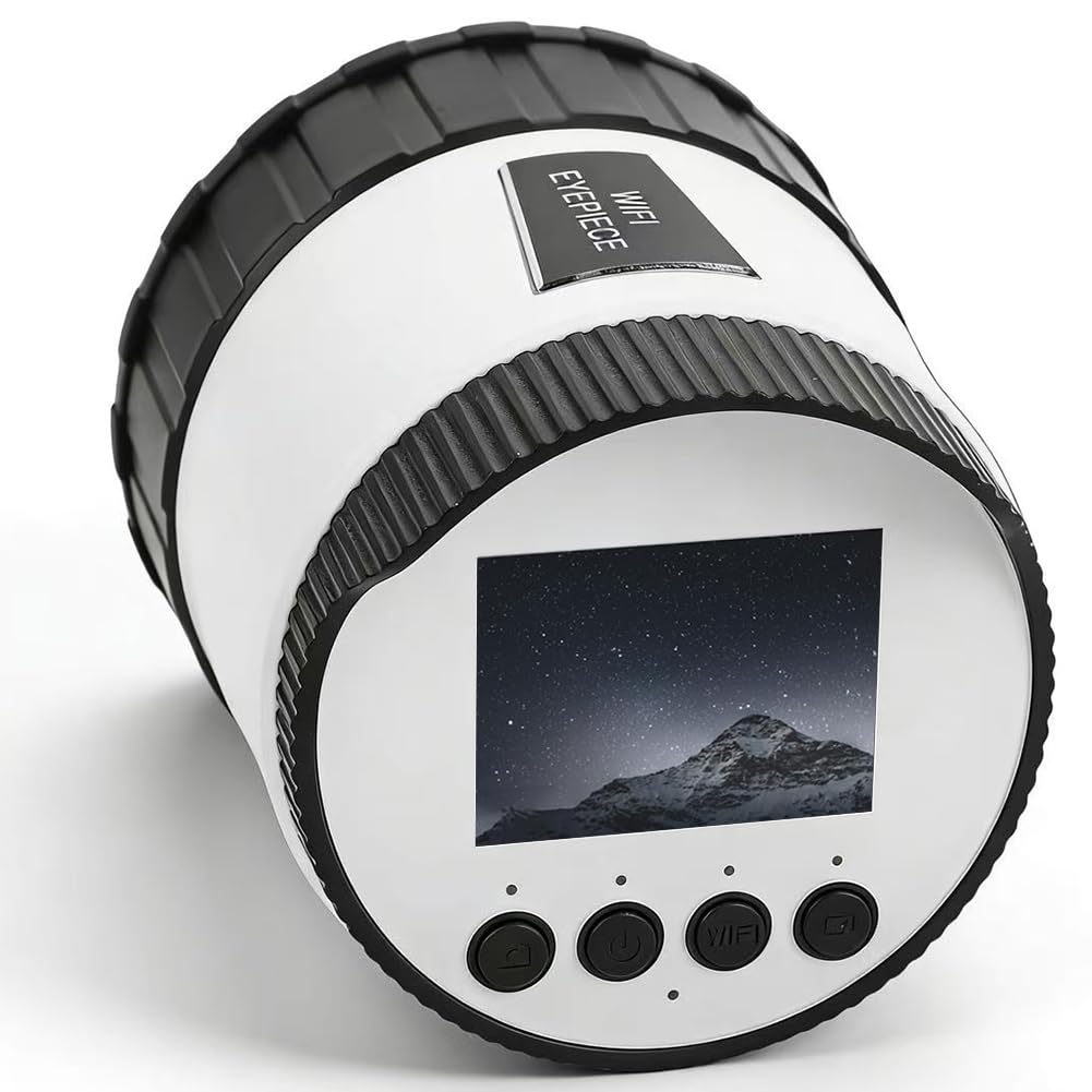 Caméra oculaire électronique WiFi, écran HD 2 Pouces, pour télescopes, Jumelles, etc. avec oculaire de 38 à 73 mm de diamètre – autonomie de 150 Min, Stockage jusqu'à 256 Go (Carte TF Non Incluse)