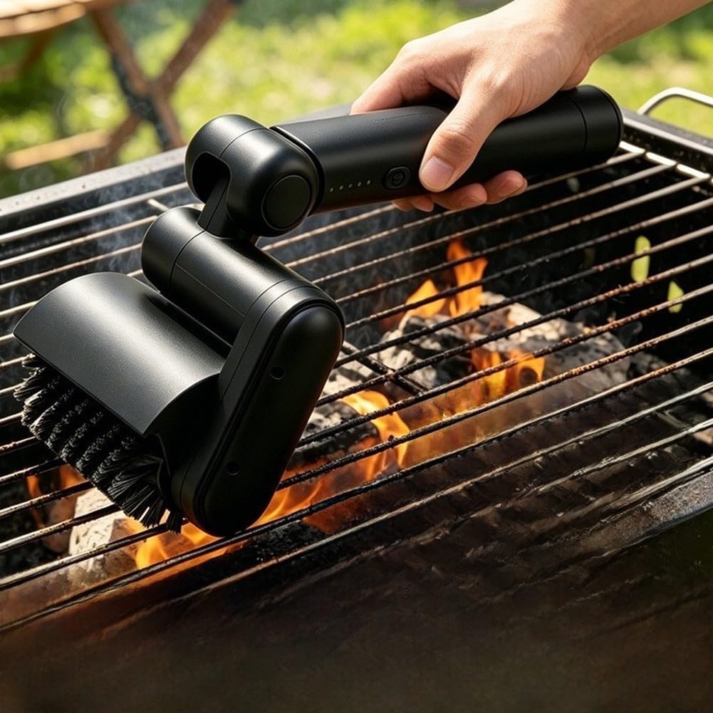 Spazzola elettrica per griglia, senza fili, con setole in acciaio inox, con porta di ricarica USB, rotazione ad alta velocità di 1100 giri/min, per una pulizia efficiente del barbecue