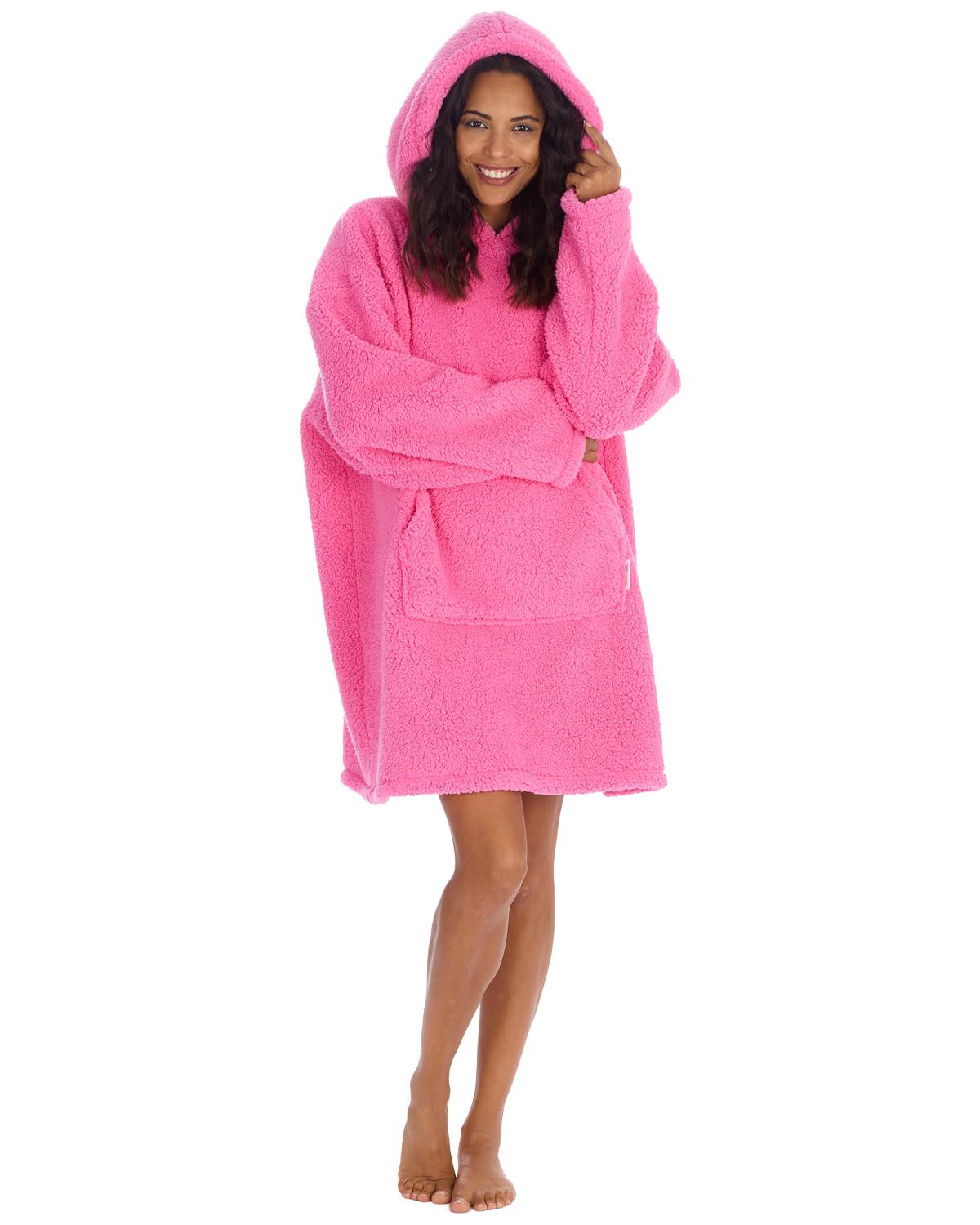Undercover Ladies Borg Oversized Hoodie 34B2183 Bubblegum