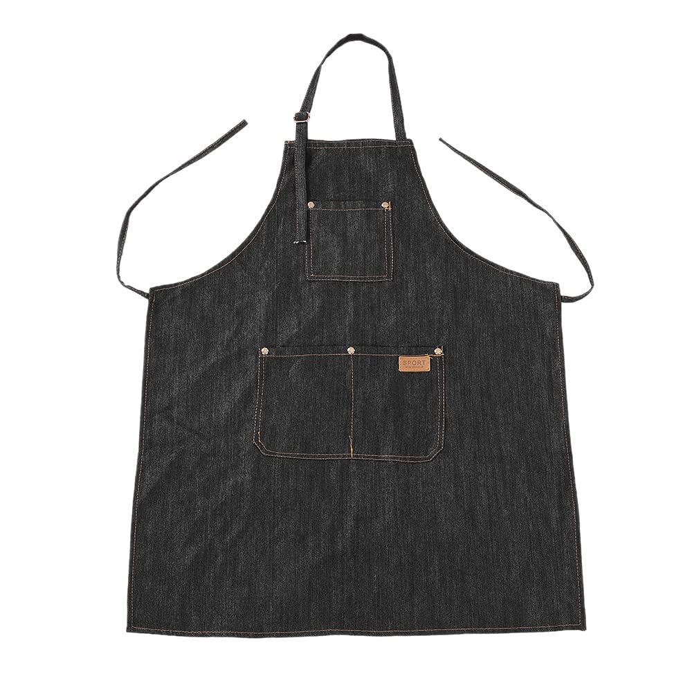 Ubervia® Hair Dresser Salon Apron Hairdressing Cape Hair Cloth Cutting Dyeing Cape for Barber Shop Black Jean-image-21