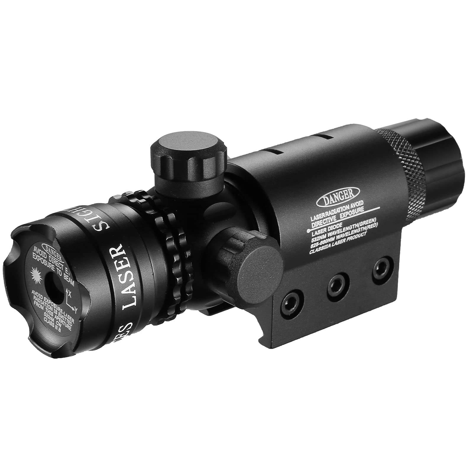 IRON JIA'S Mirino laser Rossi con attacco a rotaia da 20 mm e anello adattatore Puntatore Laser per attacco al cannocchiale da 1", Puntatore Laser per Fucile Pistola Carabina Softair