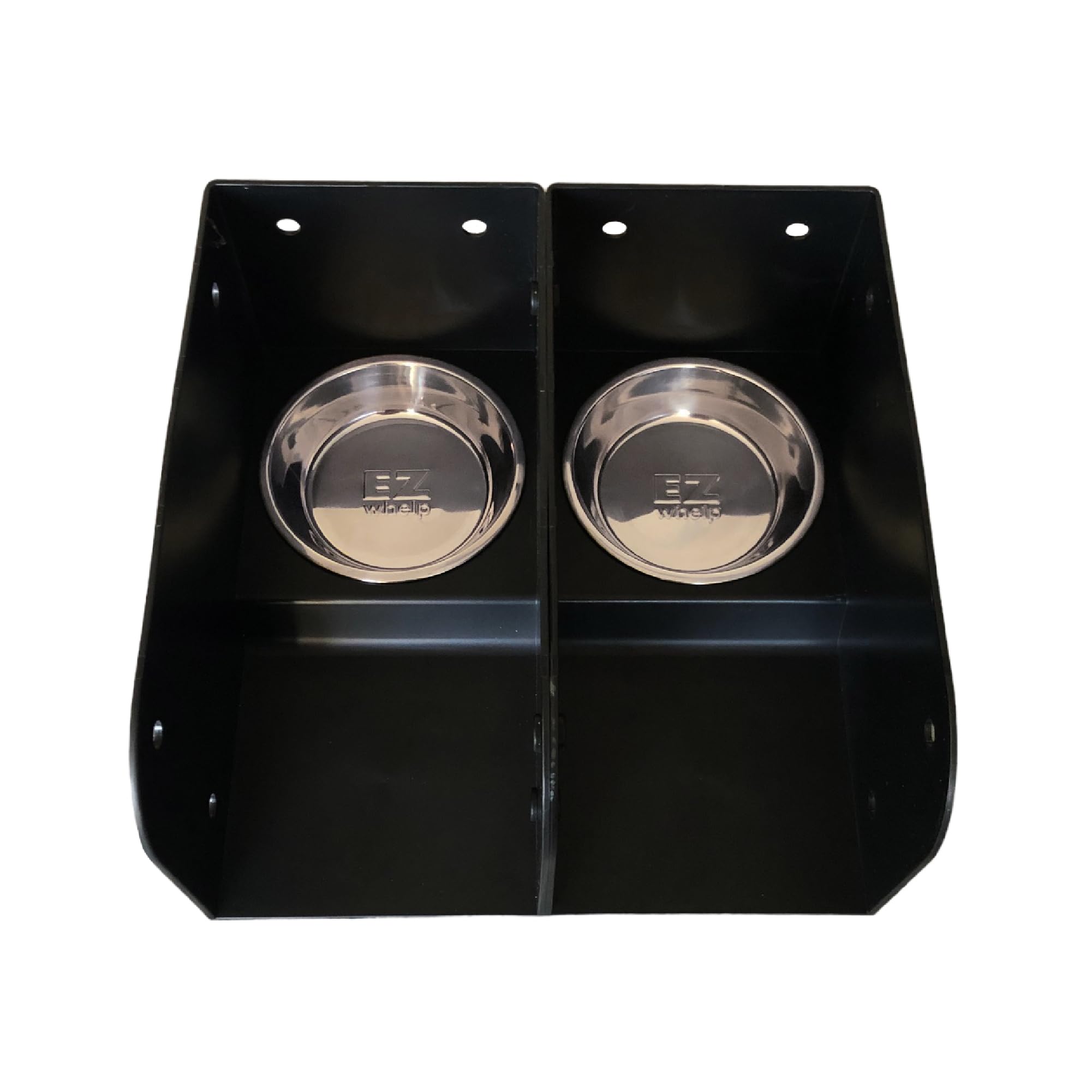 EZwhelp Modular Puppy Feeding Station, Food-Grade Stainless-Steel Puppy Bowls for Food and Water, Pack of 2