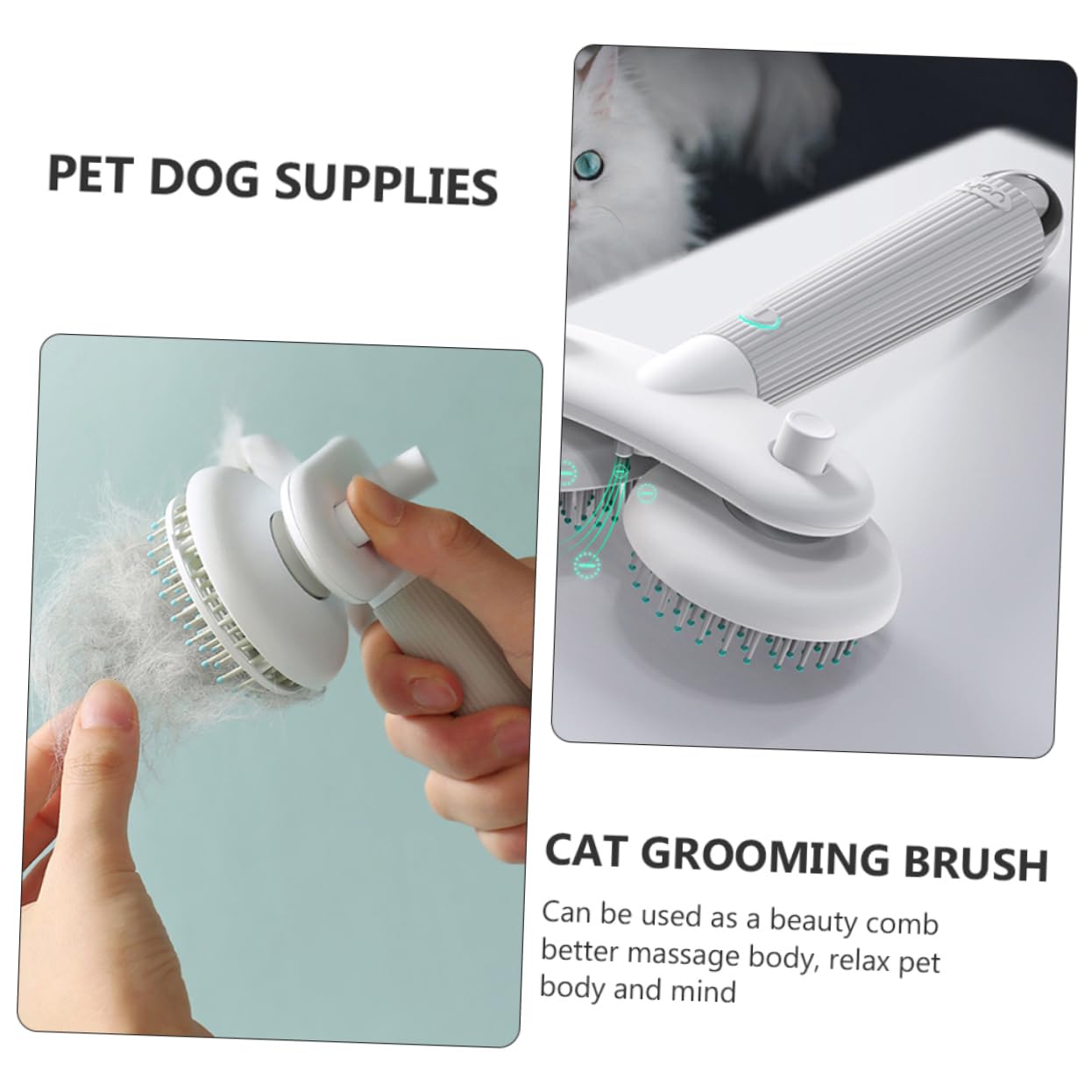 Milisten Cat Deshedding Comb Pet Brush Grooming Tool for Dogs Cats Fine Craftsmanship Pet Supplies