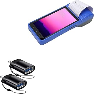 BoxWave Cable Compatible with FOSA POS Receipt Printer (5.5 in) - USB-C to A PortChanger (2-Pack), USB Type-C OTG USB Portable Keychain - Slate Black
