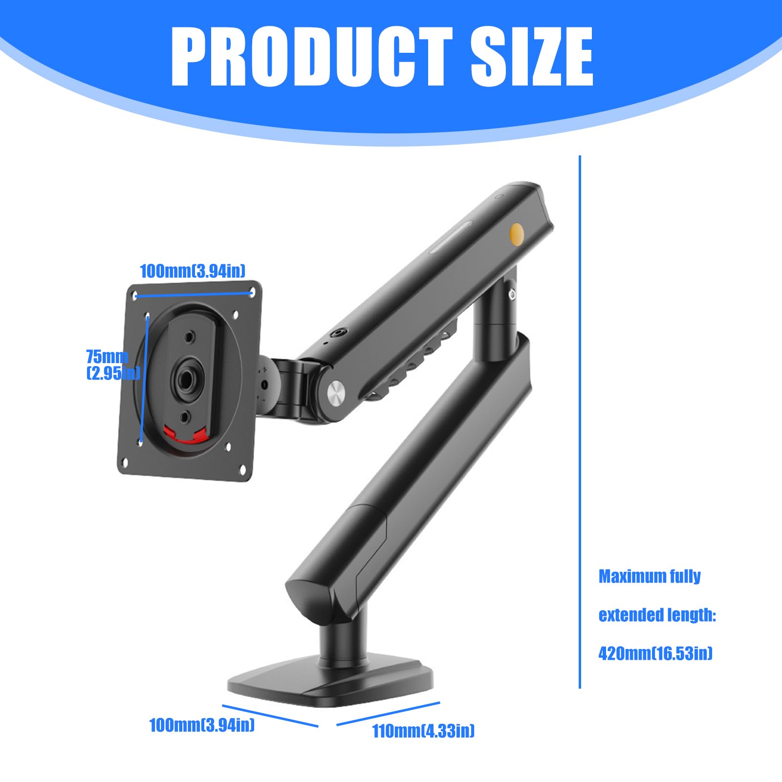 Supporto per monitor regolabile a 360 gradi per monitor da 17-32 pollici Supporto a molla braccio flessibile