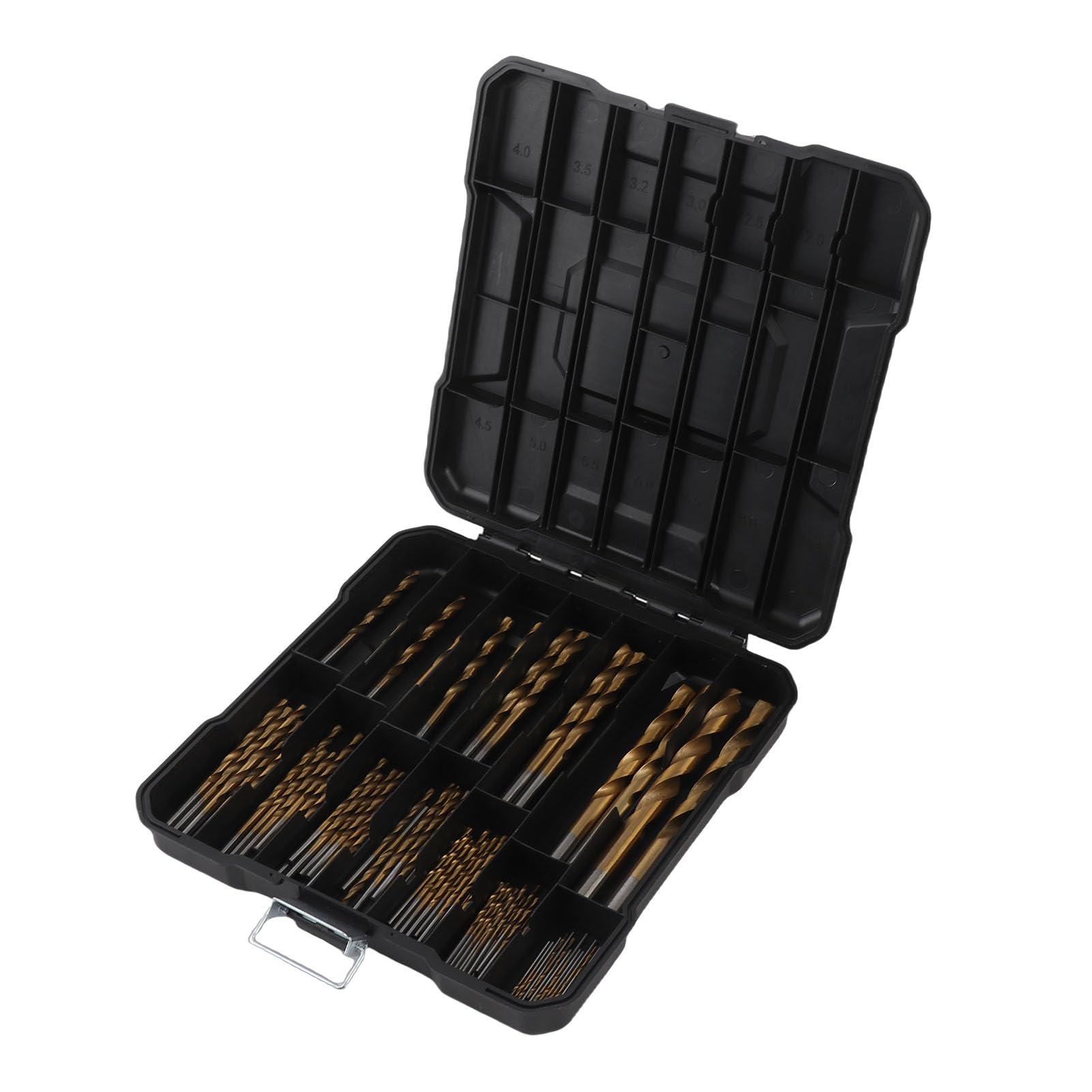 Set di 99 punte da trapano a spirale, punte in acciaio ad alta velocità con gambo tondo e rivestimento in Ti per metallo, legno e plastica, kit di punte di precisione da 1,0 a 3,0