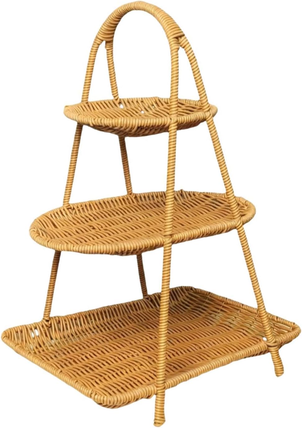Fruit Vegetable Basket 3 Tier Organizer Sturdy Multipurpose Rustic Snacks Holder Food Storage for Party Home Kitchen Picnic