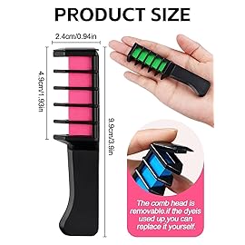 Kalolary 10 Color Temporary Hair Chalk Comb Set, Washable Hair Dye for Girls Kids Gifts on Birthday Cosplay Party for Age 4 5 6 7 8 9 10 12 13