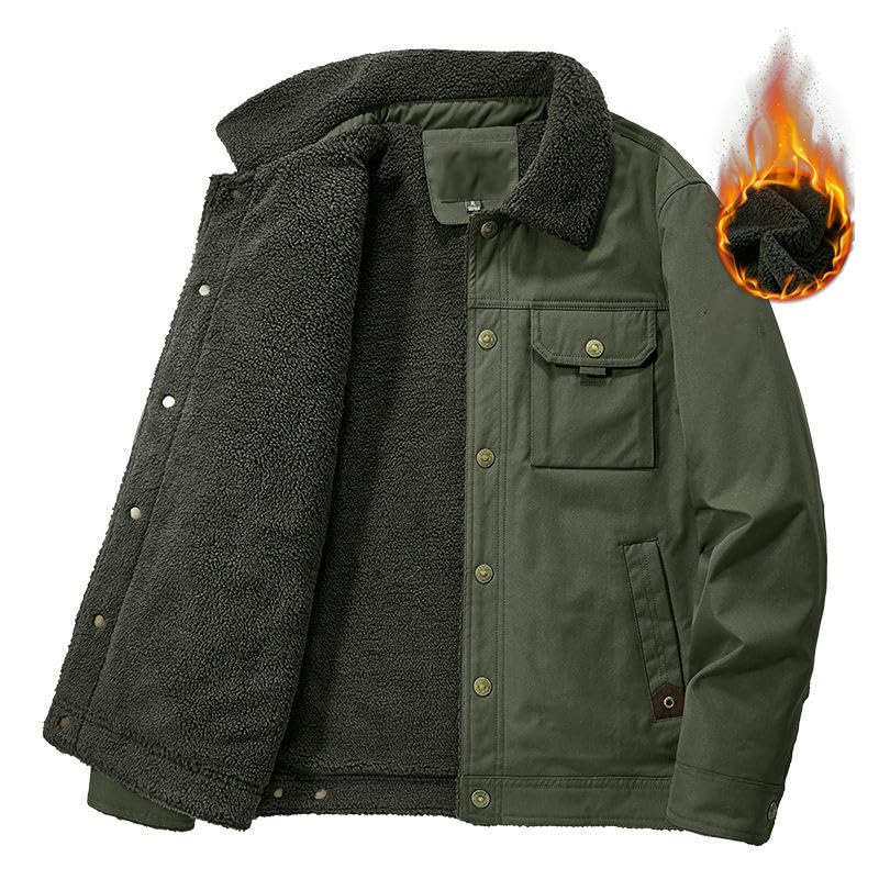 Chaqueta acolchada de invierno para hombre abrigo de algodon grueso con solapas 6