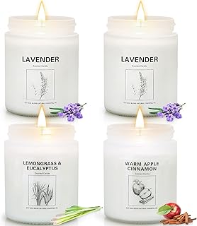 4 Pack Candles for Home Scented, Lavender Candles Gifts Set for Women, 28 oz Aromatherapy Jar Scented Candles for Home 200 Hour Long Lasting Soy Candle, Birthday, Christmas, Valentine