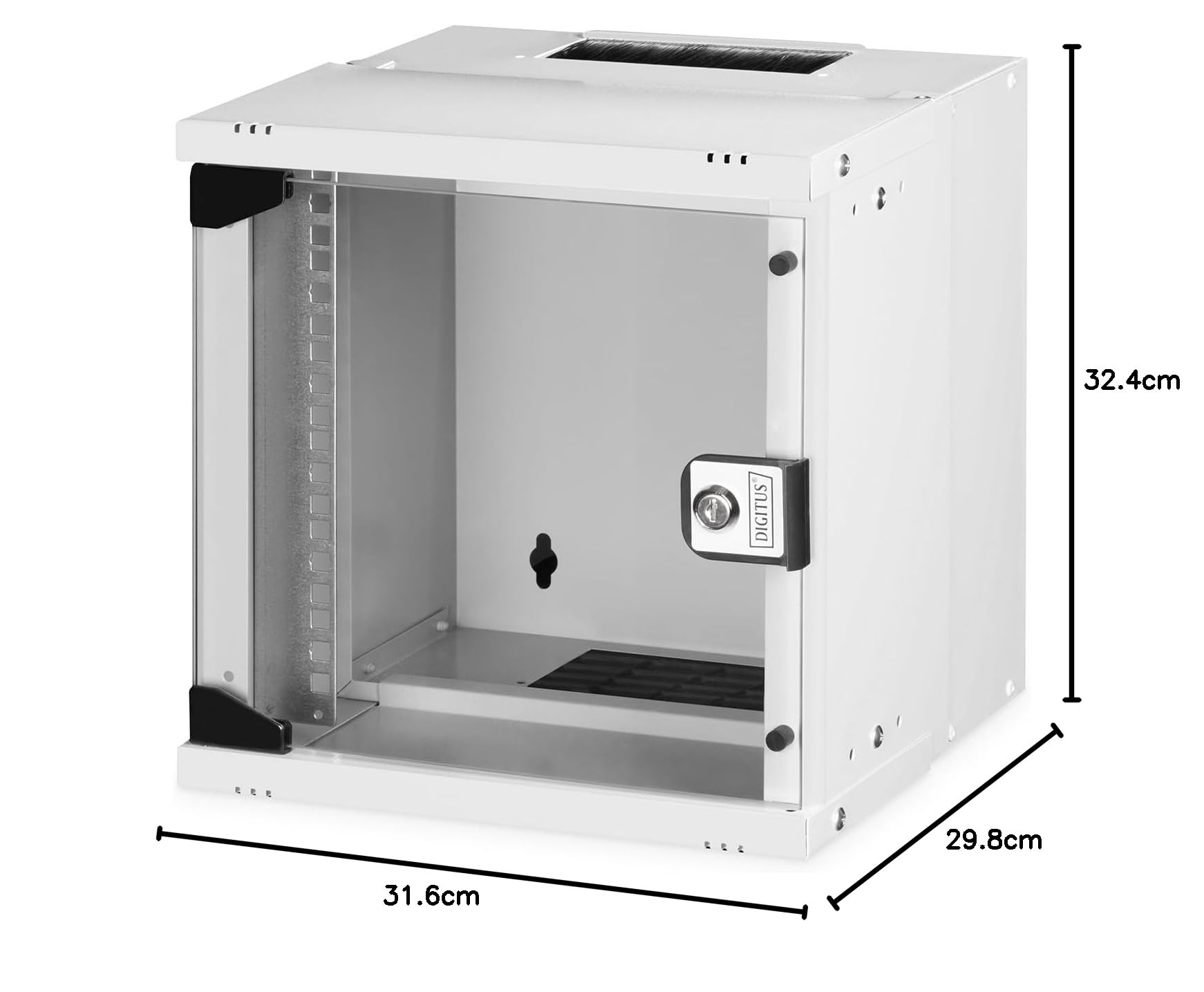 DIGITUS Armoire réseau 10 Pouces - 6 UH - Montage Mural - Non monté - hxlxp 324x316x298mm - capacité de Charge 30kg - Profondeur utile 254mm - Indice de Protection IP20 - série Soho Pro - Gris