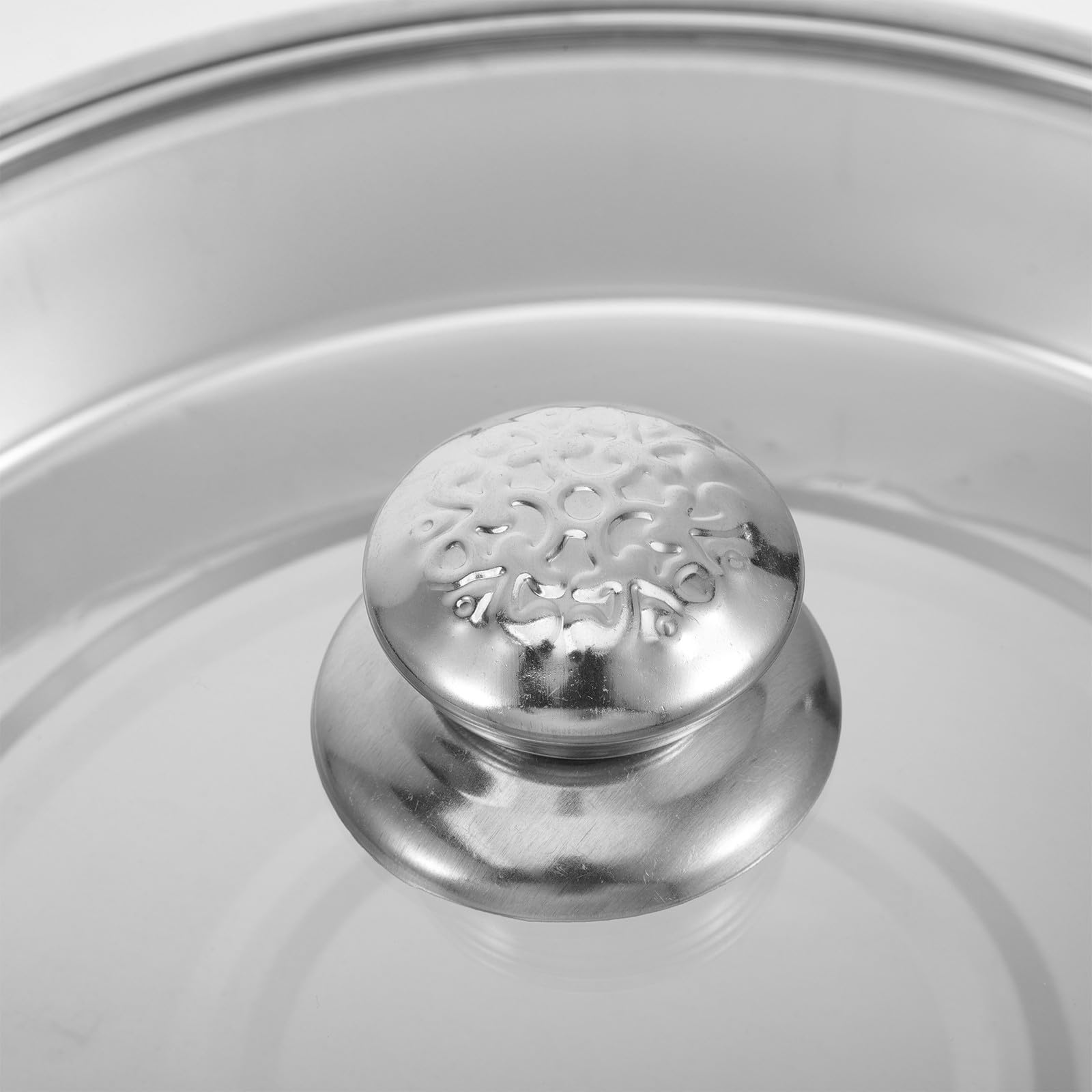 Plato de acero inoxidable de 30 cm con tapa y patas antideslizantes, bandeja plana de alta calidad para catering, eventos al aire libre, fiestas y bufés