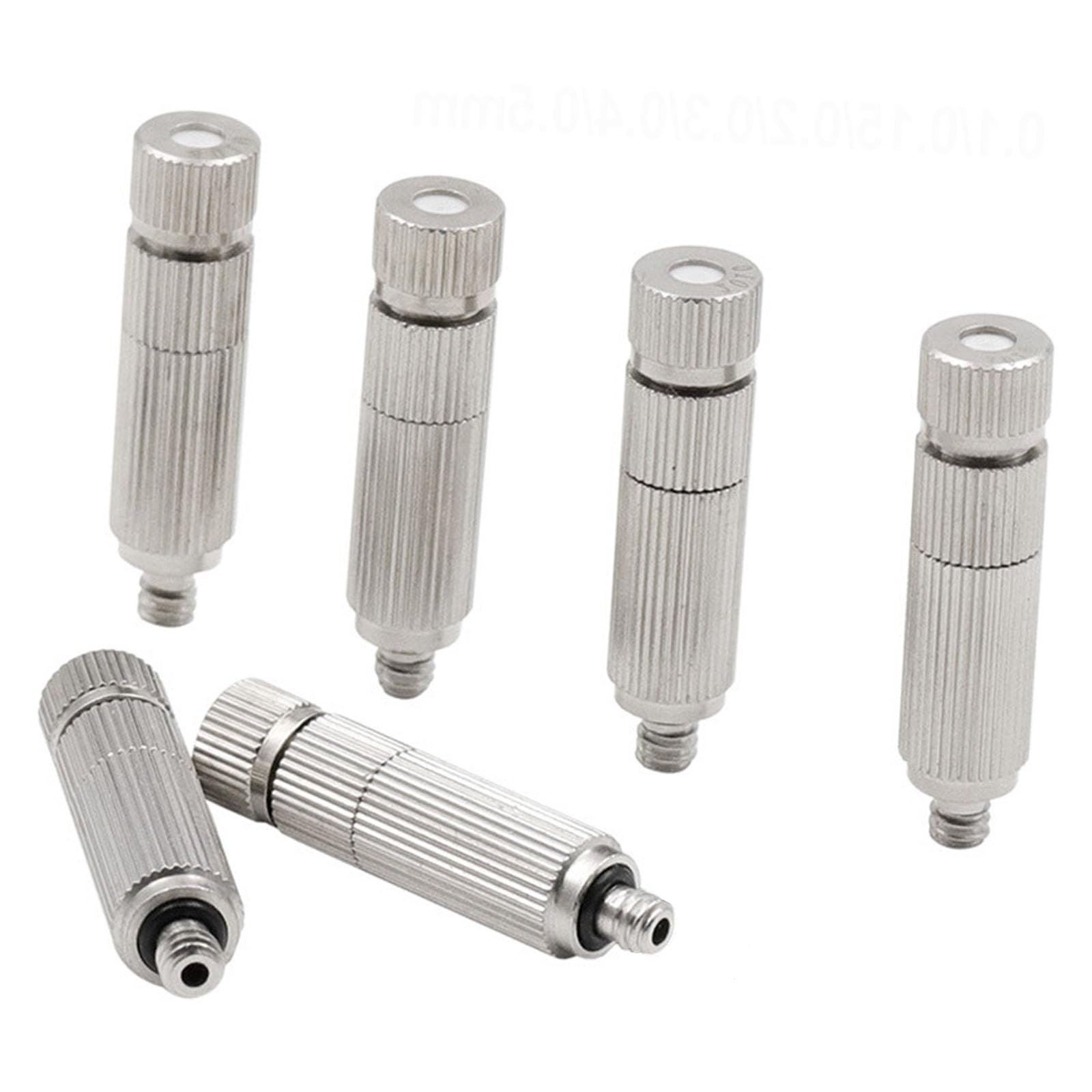 50 Uds. Cabezales de nebulización latón con boquilla señor agua para jardin | Spray atomizador baja presión para sistema refrigeración exterior(5 sections,Orifice Dia 0.3mm)