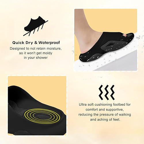 Miniatura 3 de Besroad Pantuflas de recuperación para hombre y mujer, sandalias de recuperación con soporte de arco, antideslizantes, cojín grueso, reduce el