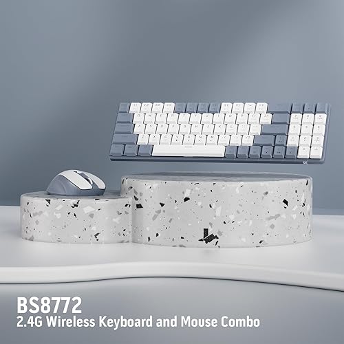 Miniatura 7 de Redragon BS135 - Combo de teclado y mouse inalámbricos, 75% 78 teclas, 2.4 GHz, teclado mecánico inalámbrico de bajo perfil con batería recargable,
