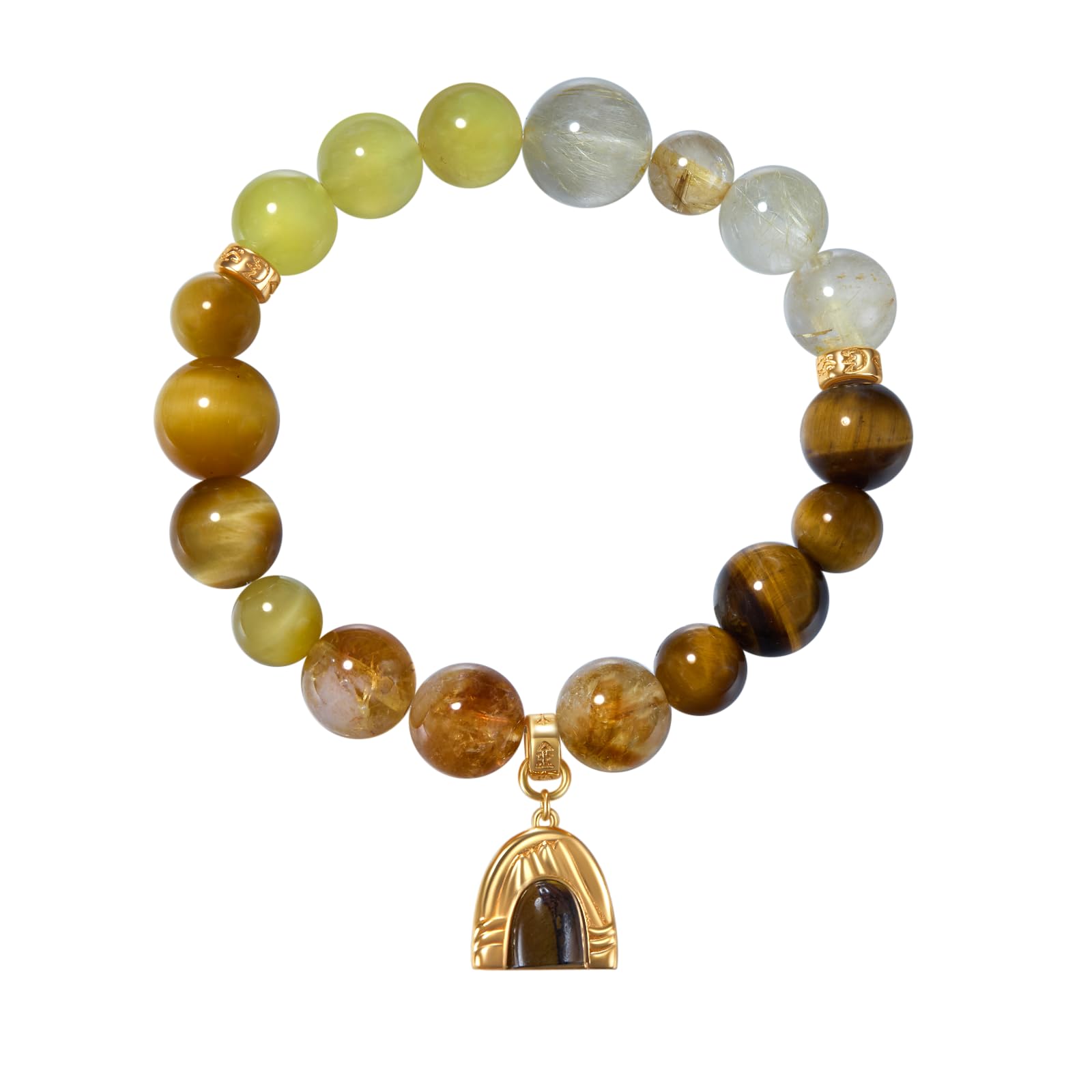 Five Elements Solid 925 Sterling Silver 18K Gold/White Gold Vermeil Crystal Gemstone Beads Bracelet gift for women