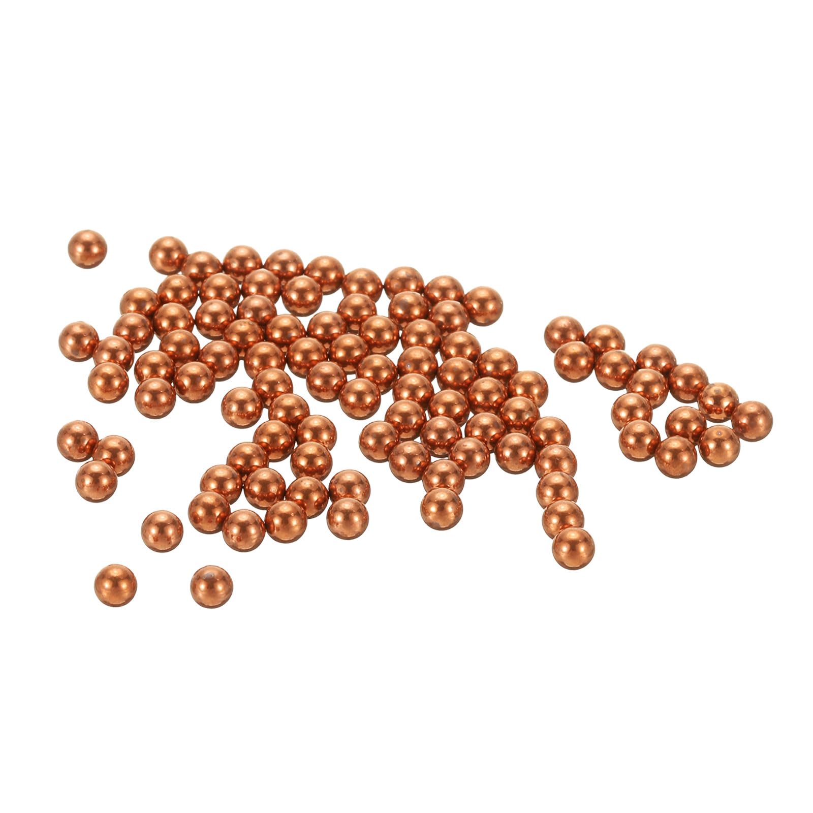 uxcell 100 Pcs Precision Solid Copper Bearing Balls 3mm Pure Copper Ball Spheres for Machinery, Automotive, and DIY (T2 Copper)