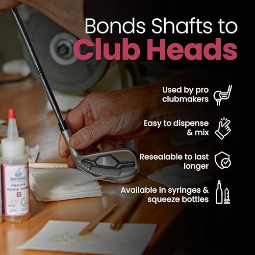 Miniatura 7 de Brampton PRO-FIX - Epoxi de golf de curado rápido, reparación de palos de 30 minutos para todos los ejes, cabezas, conductores, putters y hierros,