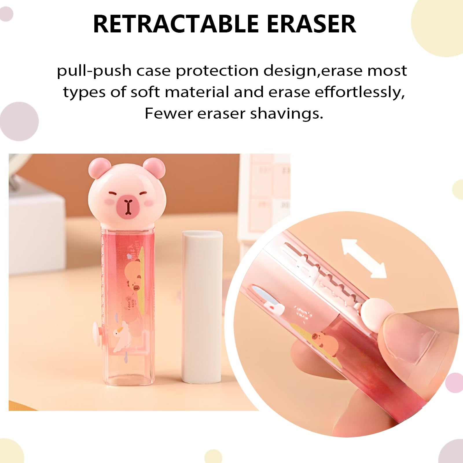 4 Stück Capybara Gelstift Set | Capibala-Gelstift Capybara-gelstifte | Capybara-Gelstif Einziehbare Löschbare Stifte | Radierbarer Kugelschreiber Stifte Set | Wiederaufladbare Gele | Bequeme Löschbare