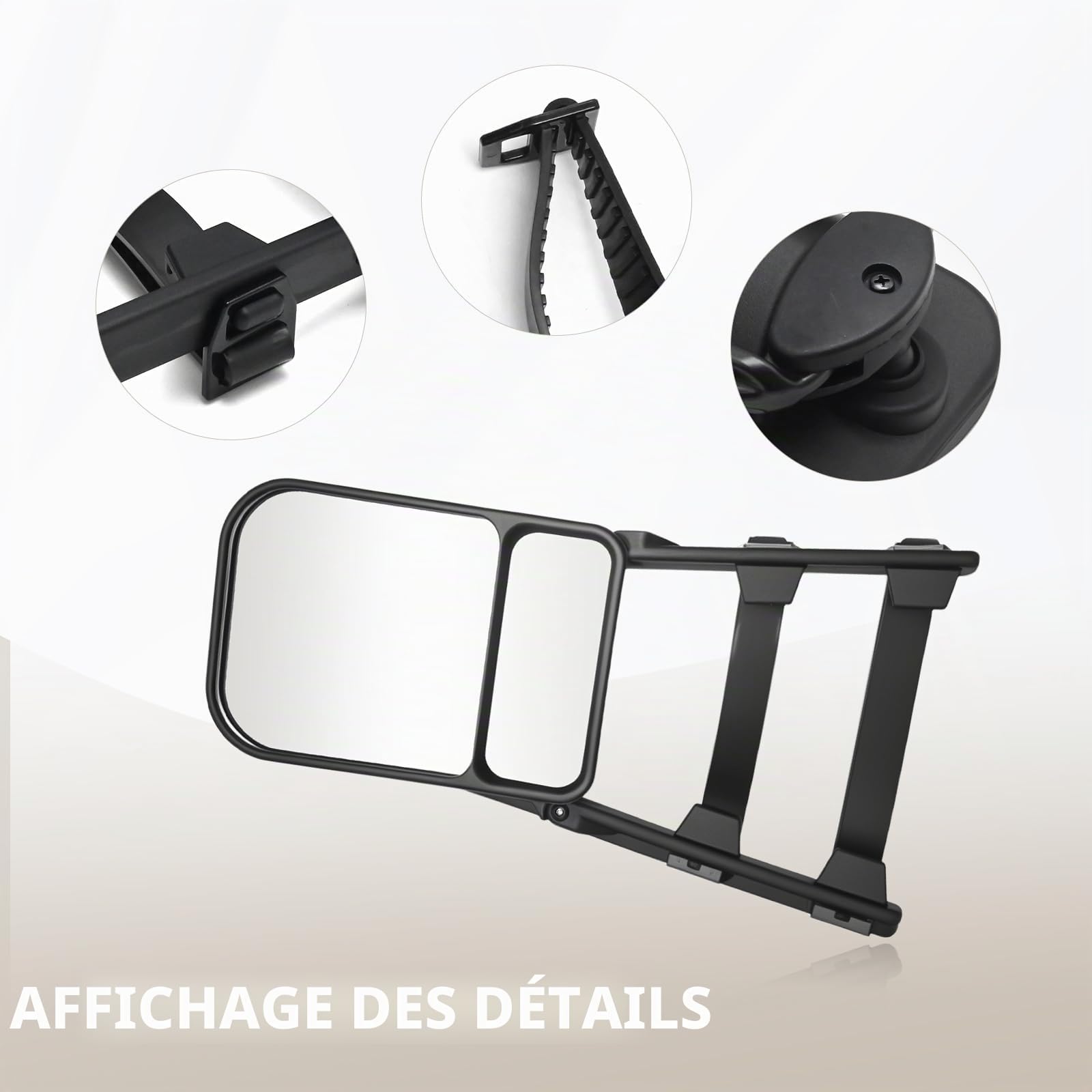 Lot de 2 rétroviseurs universels réglables pour caravane, rétroviseurs supplémentaires, rotatifs à 360°, adaptés à tous les véhicules ordinaires