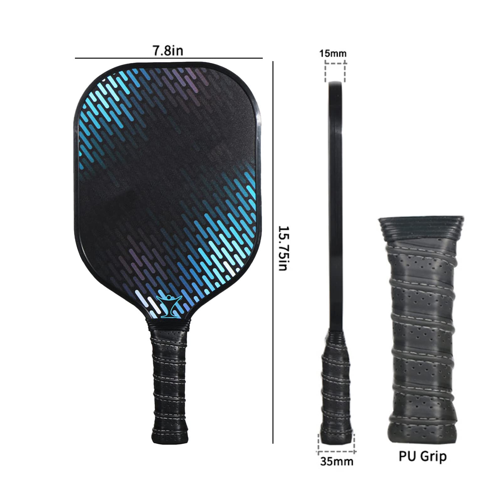 Pagaia Da Pickleball In Fibra Di Carbonio Con Superficie Personalizzabile Per Adesivi - Leggera, Nucleo A Nido D'Ape E Manico Da 15,2 Cm - Rosa