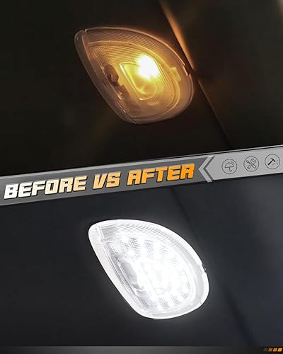 Miniatura 3 de HERCOO Cubierta de lente de luz de cúpula, luces interiores, montaje de lámpara de mapa de techo, compatible con Ram 3500 Ford F150 Expedition