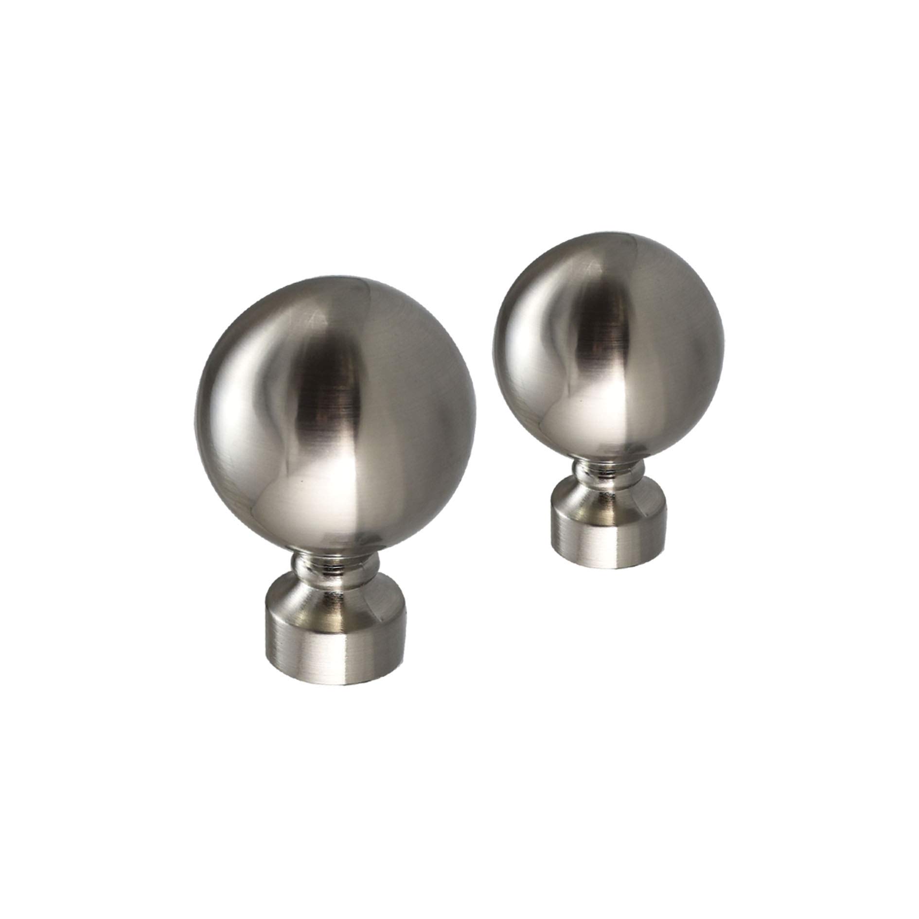 Your Home Online Metal Curtain Pole Rod Pack of 2 Finials/Ends for 19mm 28mm Diameter Poles Brushed Chrome (Set Of 2 Venice Finials, 19mm)