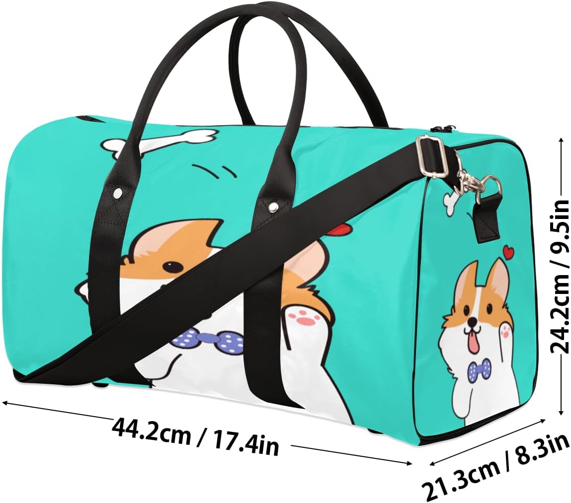 Love Bone Dog Travel Duffel Bag for Women Men Large Capacity Overnight Weekender Bags for Lightweight Waterproof Sport Gym Bag for Workout Yoga Swim