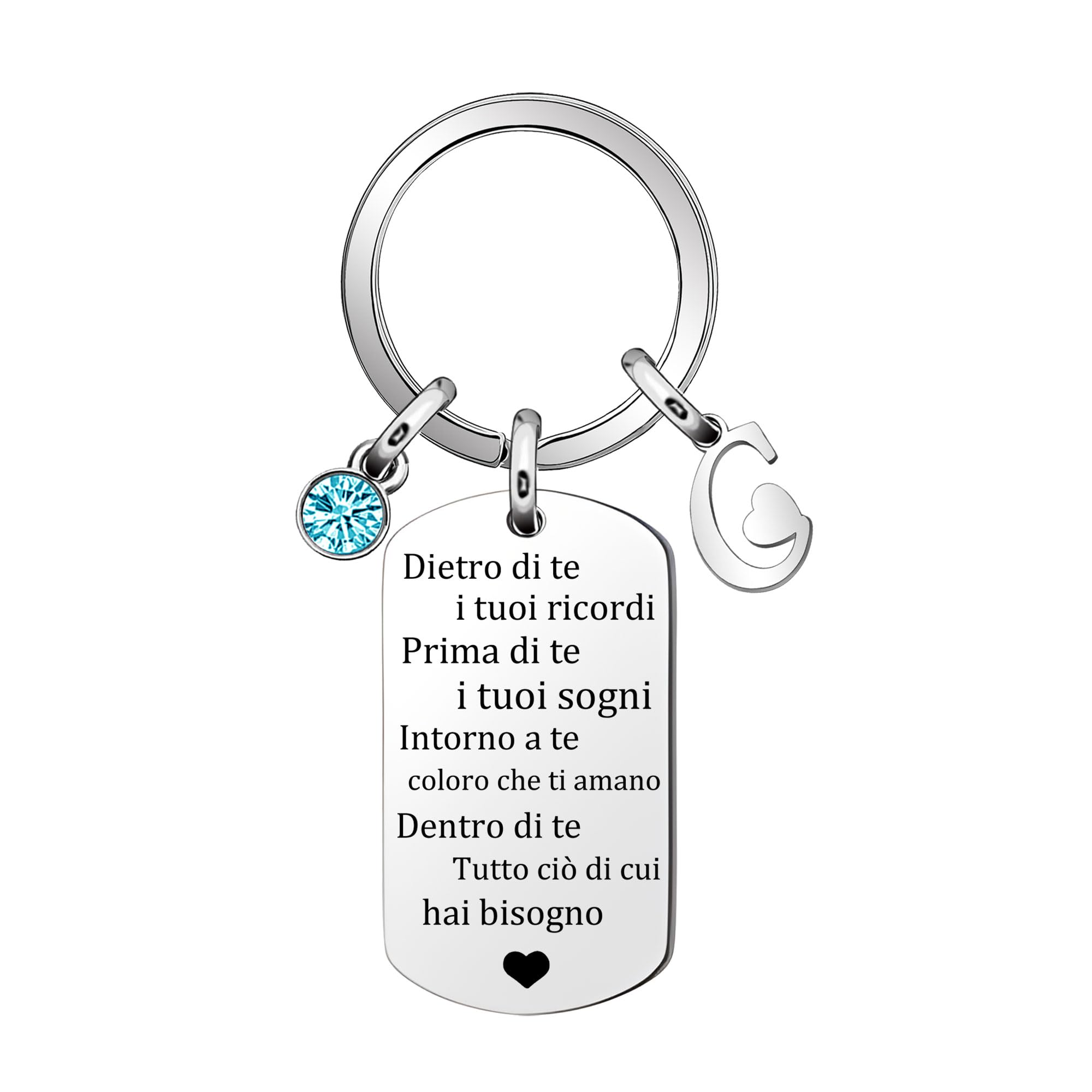 Inpirazione Portachiavi Regalo,Argento 26 Lettera A-Z Inglese Initial Pendente Portachiavi Per Le Donne Uomini Unisex Figlia Figlio Sorelle Amici Amante Compleanno Natale Laurea
