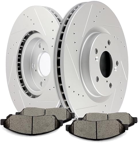 Miniatura 1231 de Kits de frenos y rotores, rotores de freno SCITOO y 8 pastillas de cerámica para 08-12 para Chrysler Town & Country, 08-12 para Dodge Grand Caravan