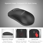 Arteck 2.4G Wireless Mouse with Nano USB Receiver Ergonomic Design Silent Clicking for Computer/Desktop/PC/Laptop and Windows 10/8/7 Build in Rechargeable Battery - Black