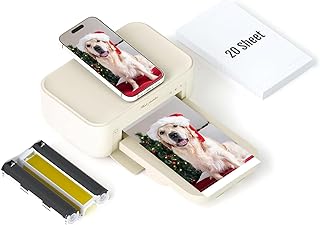 HPRT Photo Printer 4x6,+20 Sheets&amp;1ribbon,Wi-Fi Wireless Instant Picture Printer for iPhone, Android, Smartphone, Thermal ...