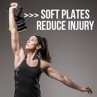 Vista 2 de Hyperwear SoftBell - Juego de pesas rusas ajustables, discos de peso suaves recubiertos de vinilo con base de goma, equipo versátil de gimnasio