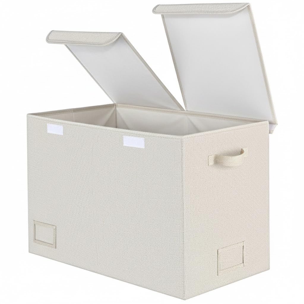 GRANNY SAYS Storage Chest with Lids, Foldable Storage Organizer with Handles, Multi-Purpose Large Storage Box for Home, Bedroom, Living Room, Laundry Room, Brown