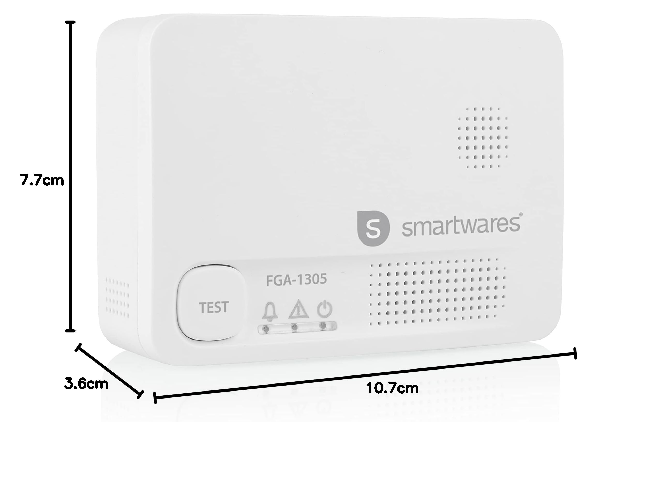 Détecteur de monoxyde de Carbone Smartwares FGA-13051 - Capteur 10 Ans - Bouton de Test